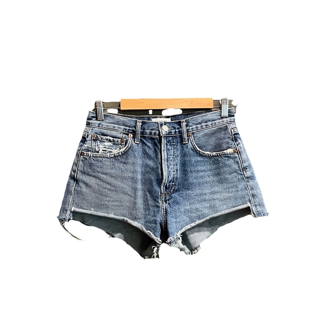 Agolde Blue Parker Women's Denim Cut-Off‎ Jean Shorts Size 25